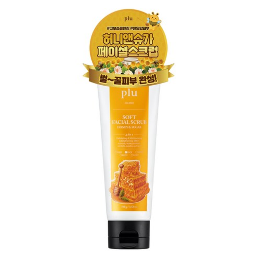 Мягкий скраб для лица с медом и сахаром от гриппа  от PLU 100 г, 1 шт