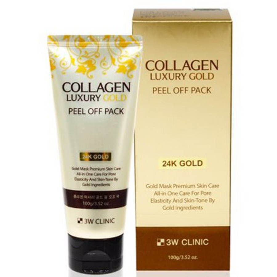 3W Clinic Collagen & Luxury Gold Peel-Off упаковка с коллагеном и роскошным золотом, 100 г