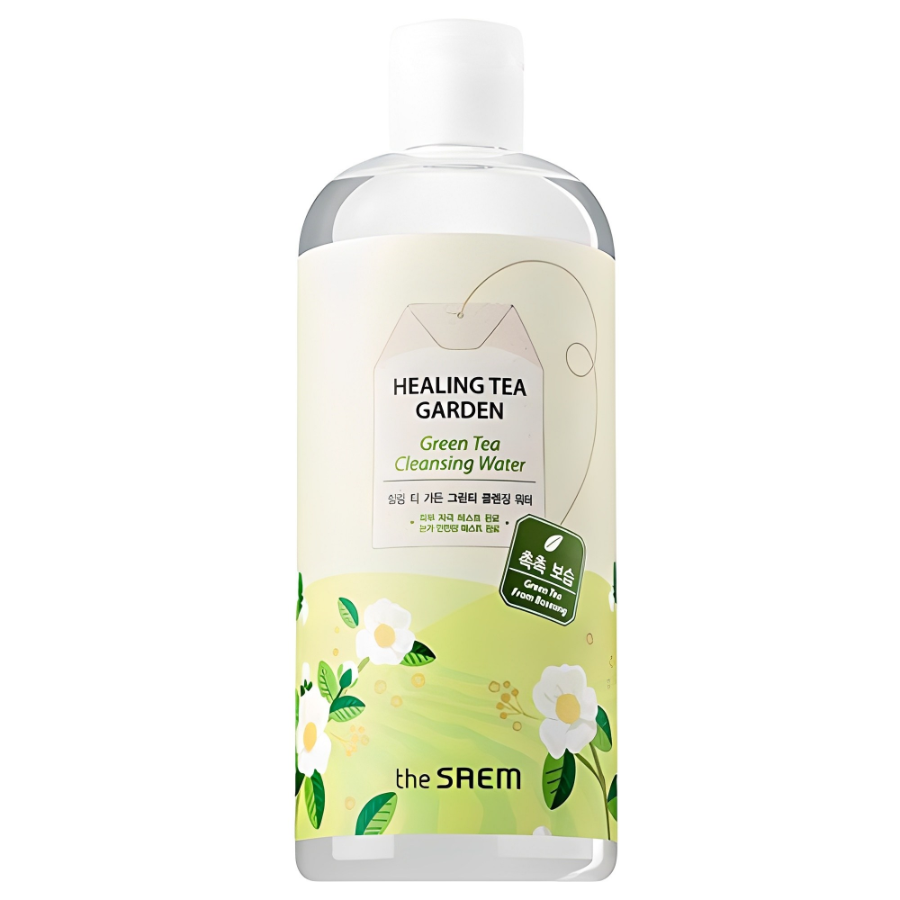 The Saem Healing Tea Garden Green Tea Cleansing Water – мицеллярная вода с зелёным чаем, 500 мл