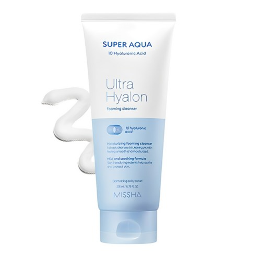 Missha Super Aqua Ultra Hyalon Cleansing Foam – увлажняющая пенка для умывания, 200 мл