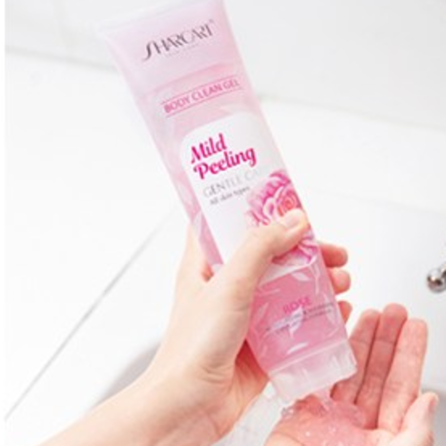 Отшелушивающий гель-пилинг Sharkart для лица и тела с ароматом розы, 310 мл