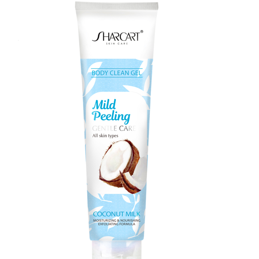 Отшелушивающий гель-пилинг Sharcart для лица и тела со вкусом кокосового молока, 310 мл
