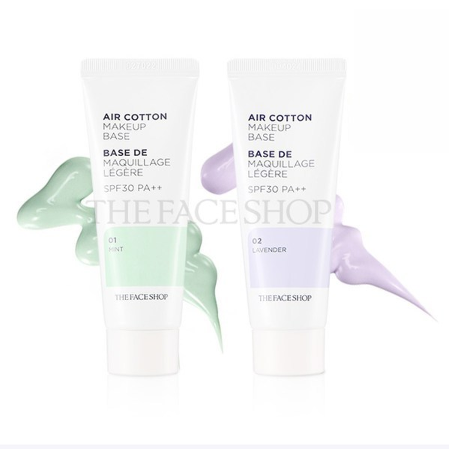 Основа для макияжа The Face Shop Air Cotton, мята, 35 г, 1шт