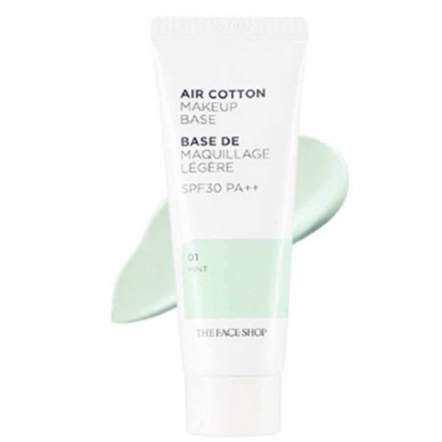 Основа для макияжа The Face Shop Air Cotton, мята, 35 г, 1шт