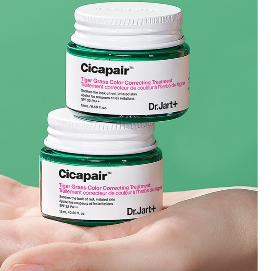 Основа для макияжа Dr. Jart Cicapair Tiger Grass, корректирующая цвет лица, SPF22 PA++, 50 мл, Зеленая, 1шт