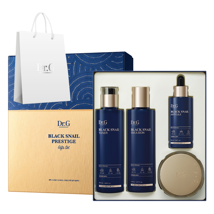 Dr.G Black Snail Prestige 4-Set (Тонер + Эмульсия + Ампула + Крем + Подарочный пакет)