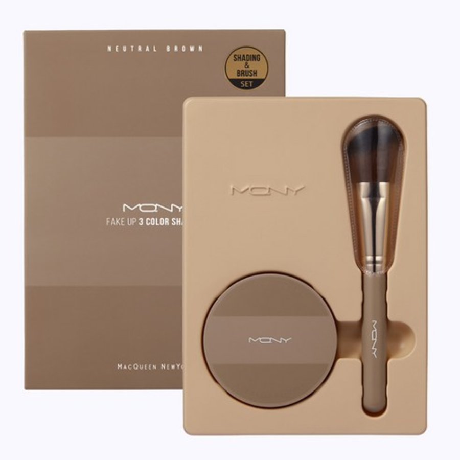 Набор кистей для растушевки McQueen New York Fake Up в 3 цвета, нейтрально-коричневый (растушевка), 1 комплект