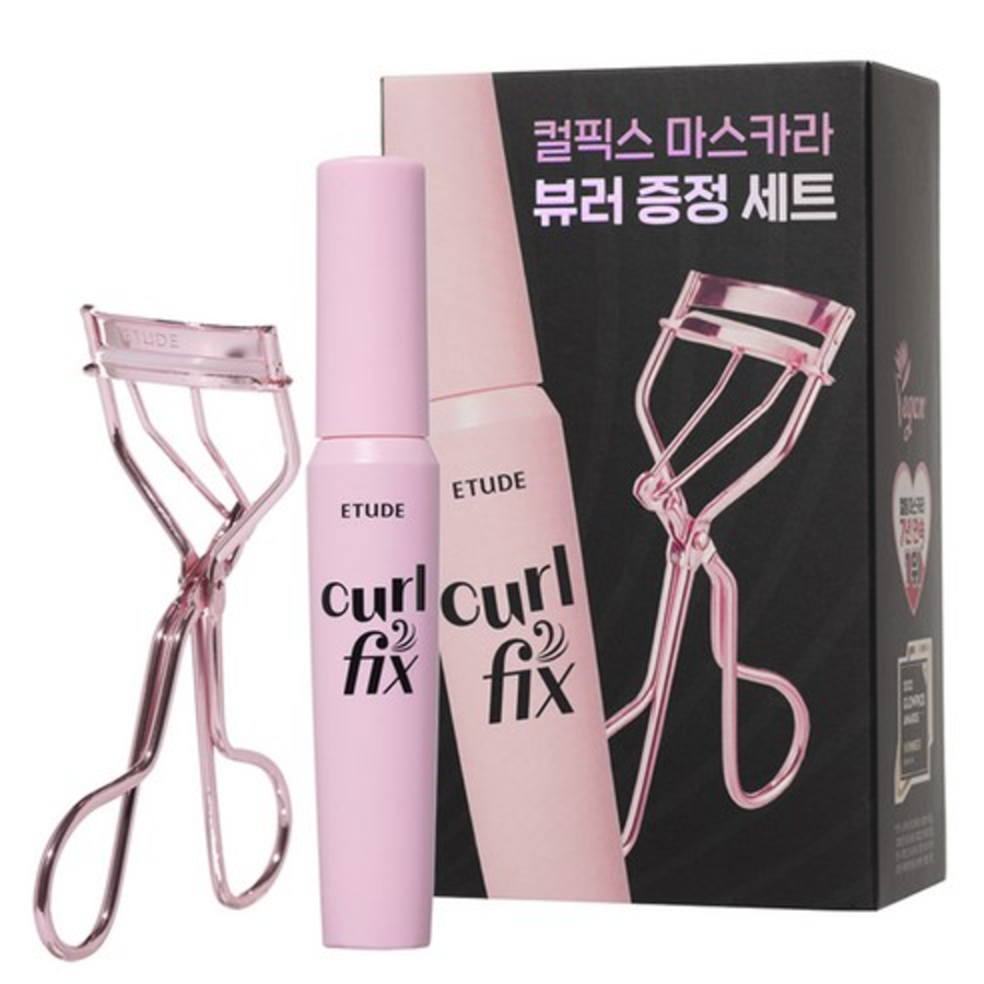 Тушь для ресниц Etude Curl Fix, 8 г + набор щипцов для завивки ресниц, черный, 1 комплект (скидка -34%)