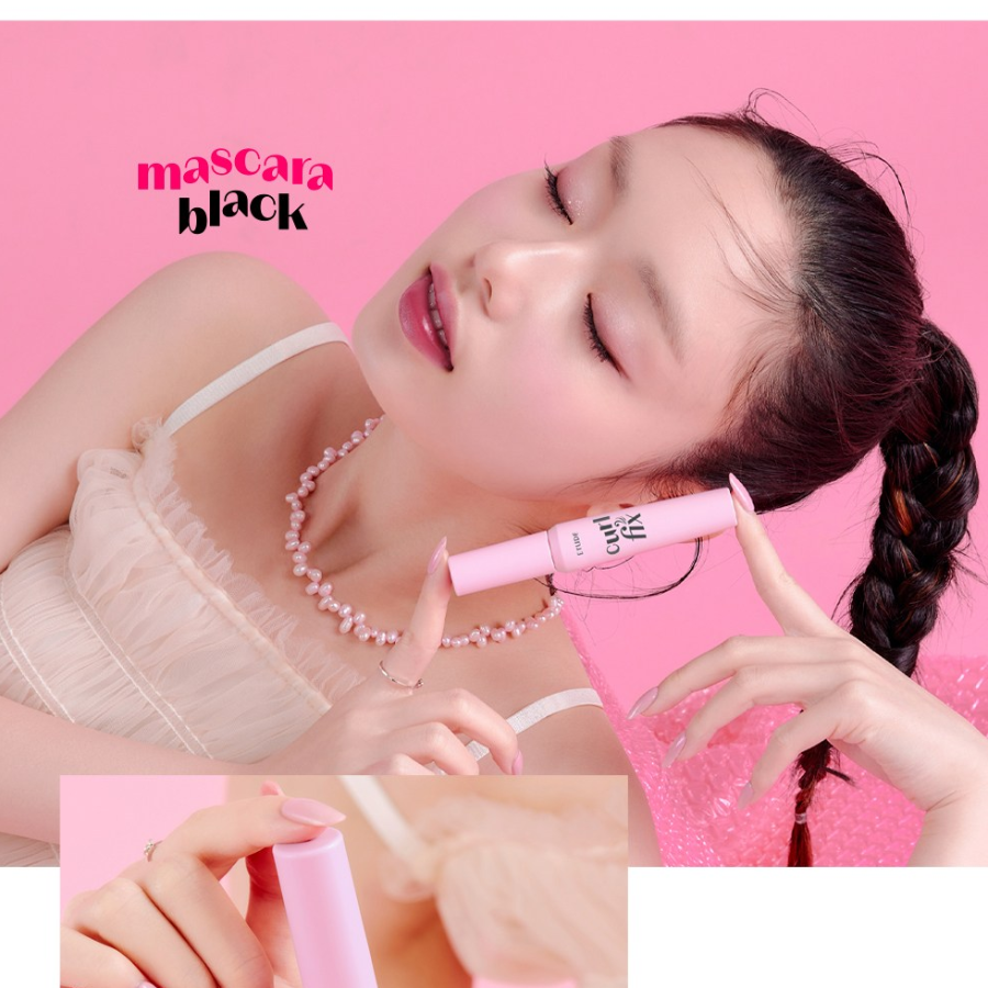 Тушь для ресниц Etude Curl Fix, 8 г + набор щипцов для завивки ресниц, черный, 1 комплект (скидка -34%)