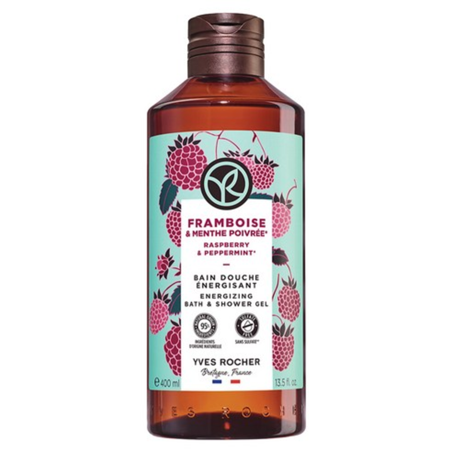 Гель для душа Уves Rocher с ароматом малины и мяты, 400мл