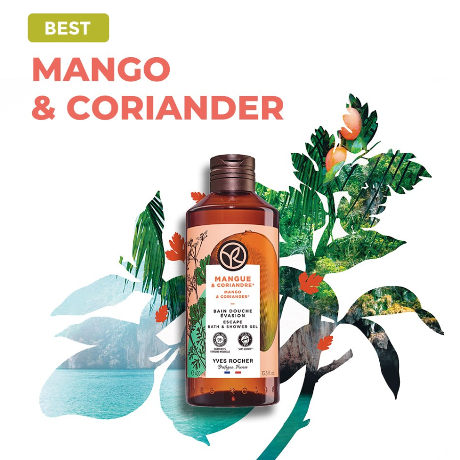 Гель для душа Уves Rocher с ароматом малины и мяты, 400мл