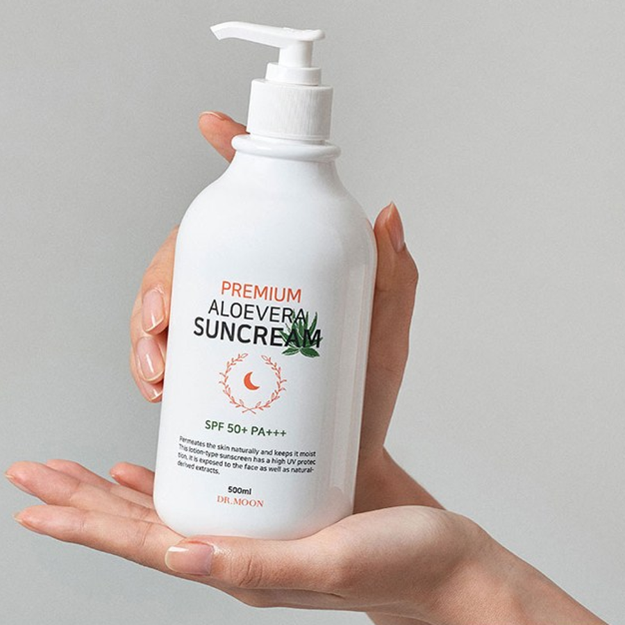 DR.MOON Premium Солнцезащитный крем с алоэ вера SPF50+ PA+++, 500 мл