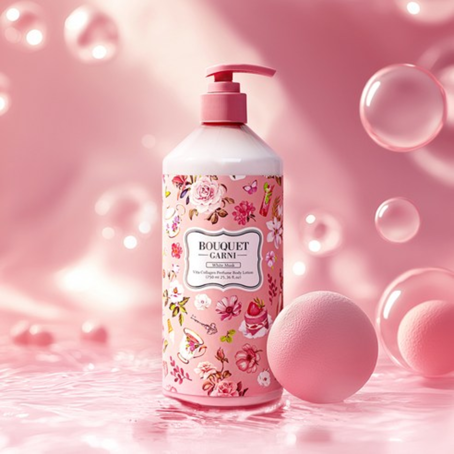 Парфюмерный лосьон для тела с коллагеном Bouquet Garni Vita Белый мускус, 750 мл