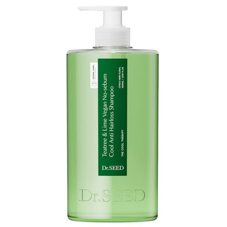 Прохладный шампунь против выпадения волос Dr. Seed Tea Tree & Lime Vegan Oily Care, 1 л