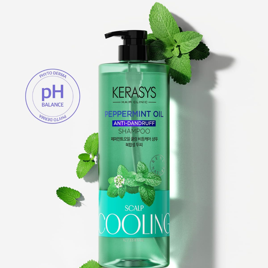 Kerasys Peppermint Oil Охлаждающий шампунь против перхоти для кожи головы,500мл