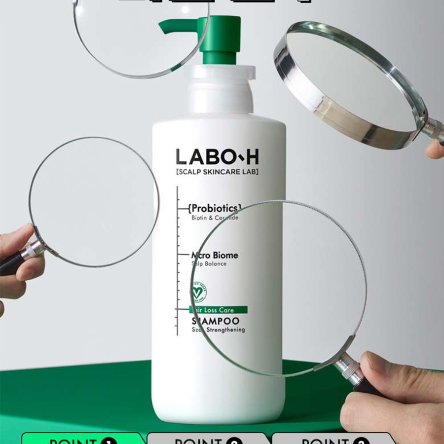 Labo H Веганский функциональный шампунь со средней кислотностью, укрепляющий кожу головы, 400 мл