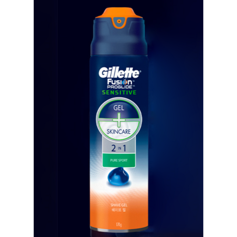 Гель для бритья Gillette Fusion ProGlide Sensitive 2 в 1 Pure Sport, 170 г, 1 шт (скидка -3%)