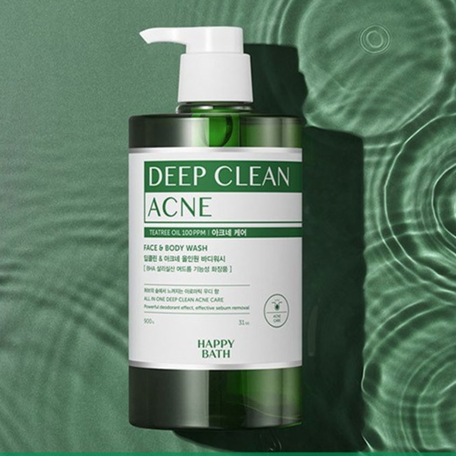 Happy Bath Deep Clean Tea Tree Acne Care «Все в одном» гель для душа с ароматом древесных трав, 900 г, 1 шт. (скидка-23%)