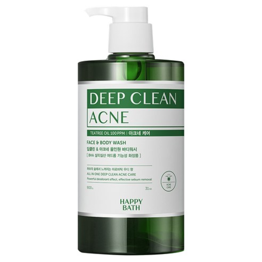 Happy Bath Deep Clean Tea Tree Acne Care «Все в одном» гель для душа с ароматом древесных трав, 900 г, 1 шт. (скидка-23%)
