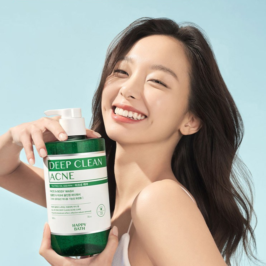 Happy Bath Deep Clean Tea Tree Acne Care «Все в одном» гель для душа с ароматом древесных трав, 900 г, 1 шт. (скидка-23%)