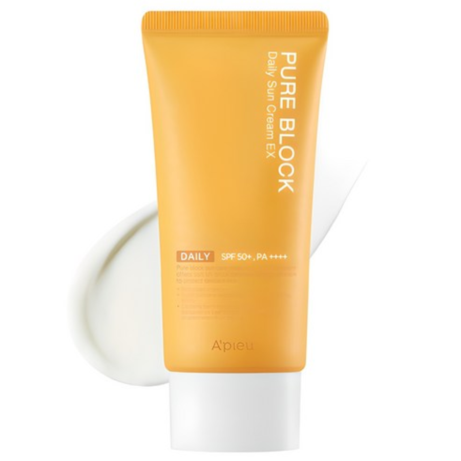 Дневной солнцезащитный крем A'pieu Pure Block Natural, EX SPF50 PA++++, 50 мл (скидка-45%)