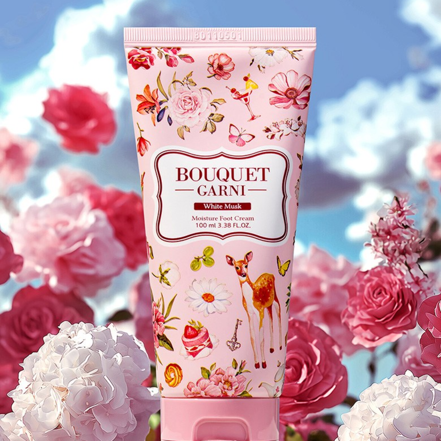 Bouquet Garni Увлажняющий отшелушивающий крем для ног с белым мускусом 100 мл