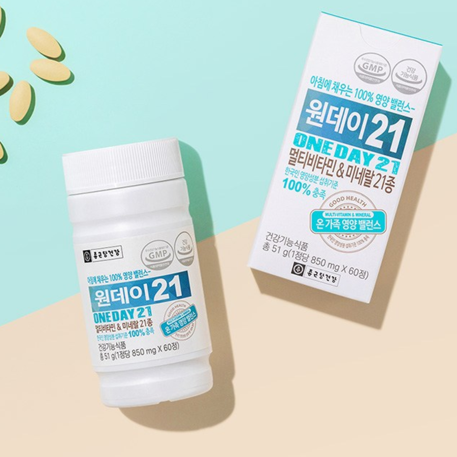 Chong Kun Dang Health One Day 21 Мультивитамины и минералы, 60 таблеток, 1 упаковка (скидка-44%)