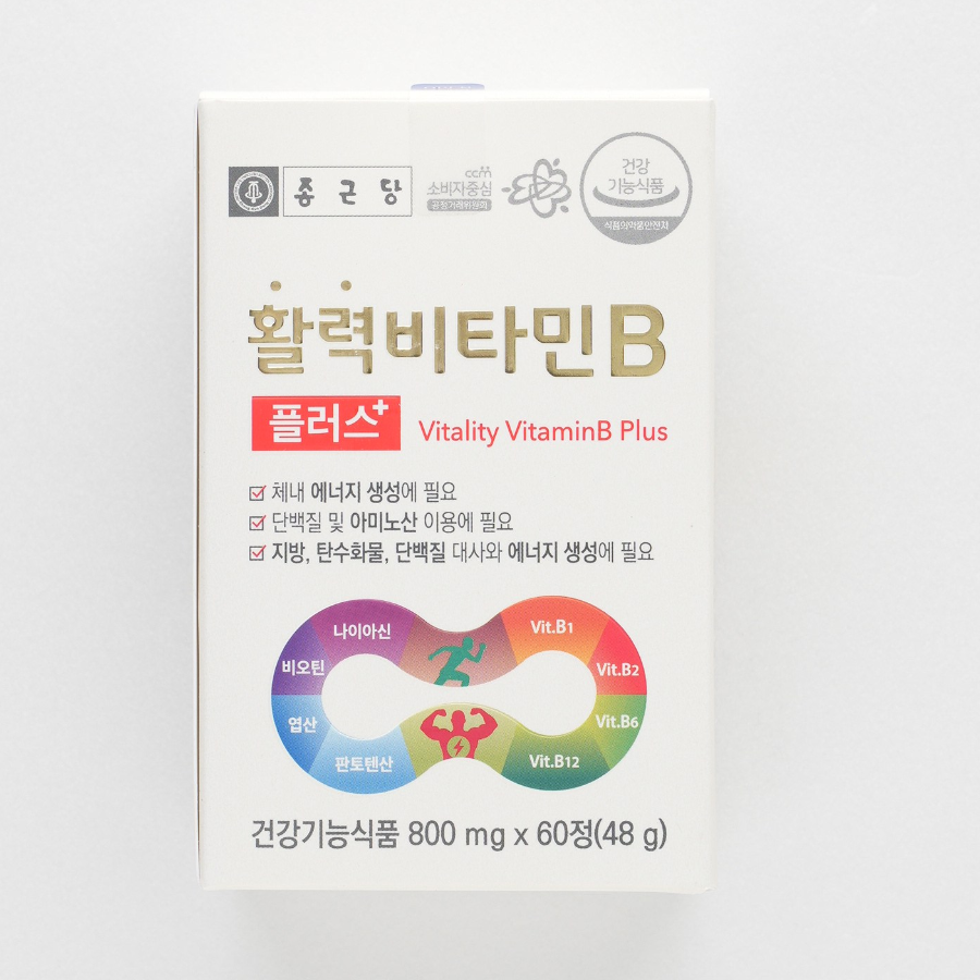 Chong Kun Dang Vitality Витамин B Plus, 60 таблеток, 1 упаковка (скидка-3%)