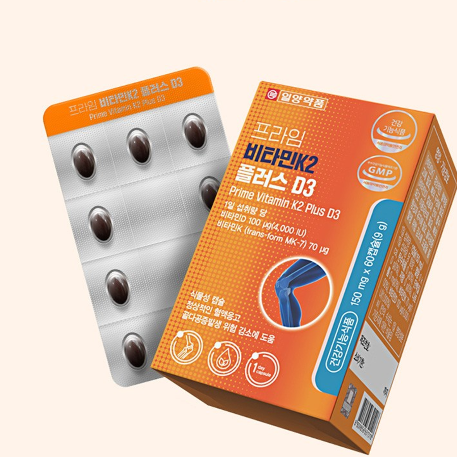 Ilyang Pharmaceutical Prime Витамин K2 Plus D3 9г, 60 таблеток, 1 шт. (скидка-36%)