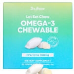Dr. Brian Let It Chew Supercritical Extract Omega 3, жевательные таблетки со вкусом дыни, 60 шт., 60 таблеток, 1 шт. (скидка-46%)