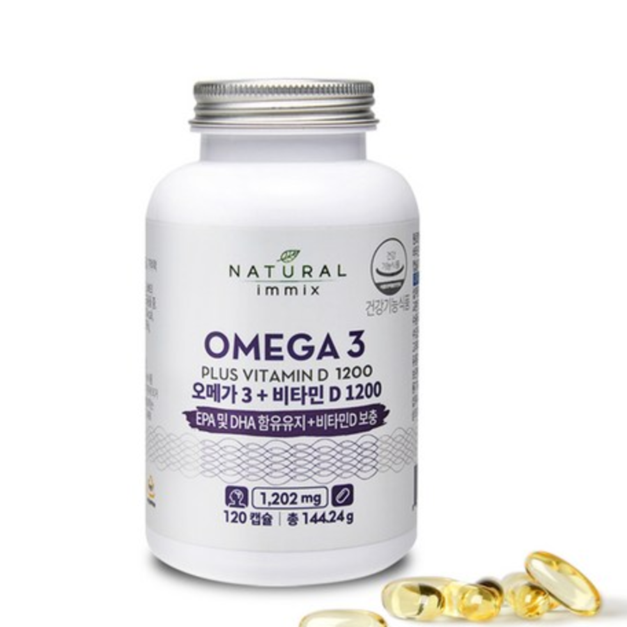 Натуральная смесь Омега-3 + витамин D 1200, 120 таблеток, 1 шт. (скидка-7%)