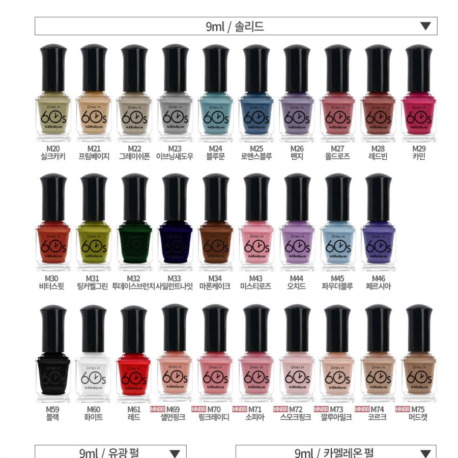 Глянцевый маникюр Withshyan Type 60 Second для ногтей с лаком