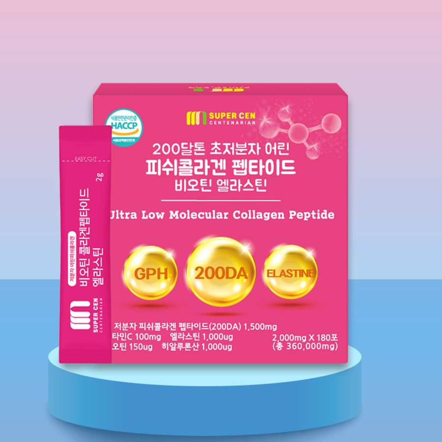 Super Sen 200 Дальтон Ультранизкомолекулярный коллагеновый пептид молодой рыбы биотин-эластин, 360 г, 1 шт. (скидка-5%)