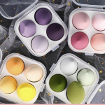 Спонжи для макияжа Titan Beauty Waterdrop Egg Puff, 4 шт. + набор в футляре, желтый, 1 комплект(скидка-8%)