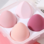 Спонж для макияжа Titan Beauty Water drop Egg Puff, 4 шт. + набор футляров, Розовый, 1 комплект (скидка -10%)