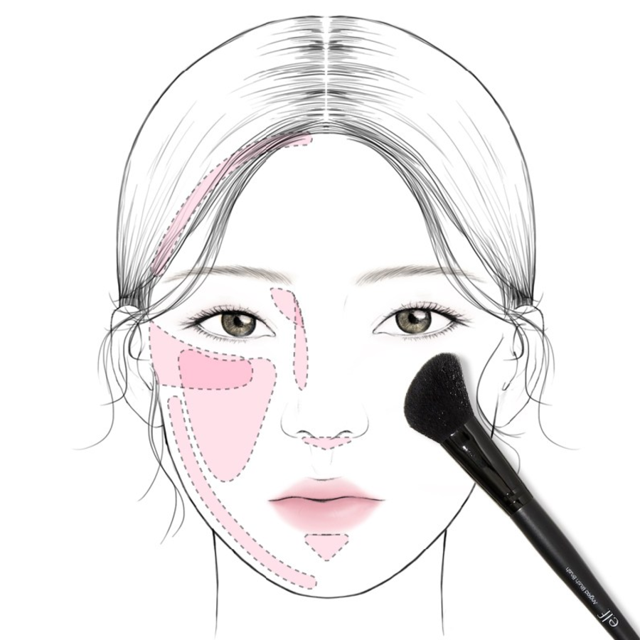 Скошенная кисть для румян Elf, 1 шт.(скидка-17%)