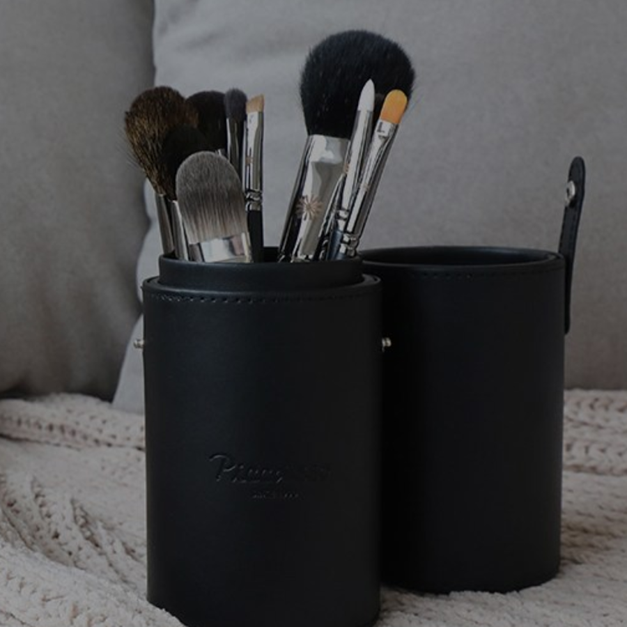 PICCASSO Premium Leather Brush Cylinder Case – кожаный цилиндрический кейс для кистей, чёрный