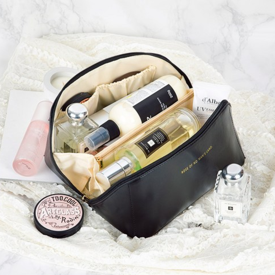 Ссreang P231 вместительная косметичка для хранения средств ухода и макияжа, черная