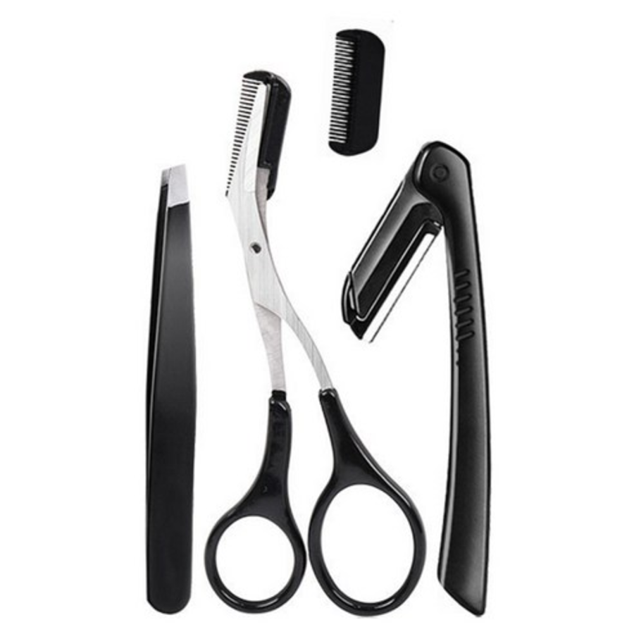 HappyJ Eyebrow Grooming 3-in-1 Set – набор для ухода за бровями, чёрный