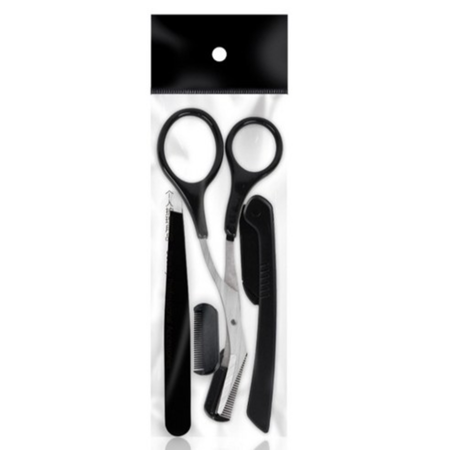 HappyJ Eyebrow Grooming 3-in-1 Set – набор для ухода за бровями, чёрный