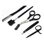Jjuniz Eyebrow Razor & Scissors Set – профессиональный набор для ухода за бровями, чёрный