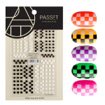 Наклейка для ногтей Passet Real Art, черно-белая шахматная..., 1шт