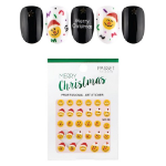 Рождественская наклейка для дизайна ногтей Passet, № 29, улыбающиеся глаза..., 1шт(скидка-14%)