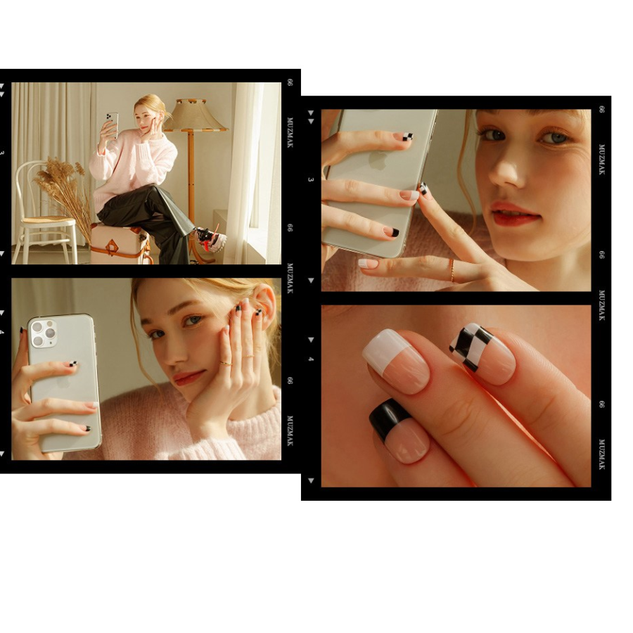 Многоразовые типсы Musemark, квадратные, с перламутровым оттенком, 1 шт. (скидка-20%)