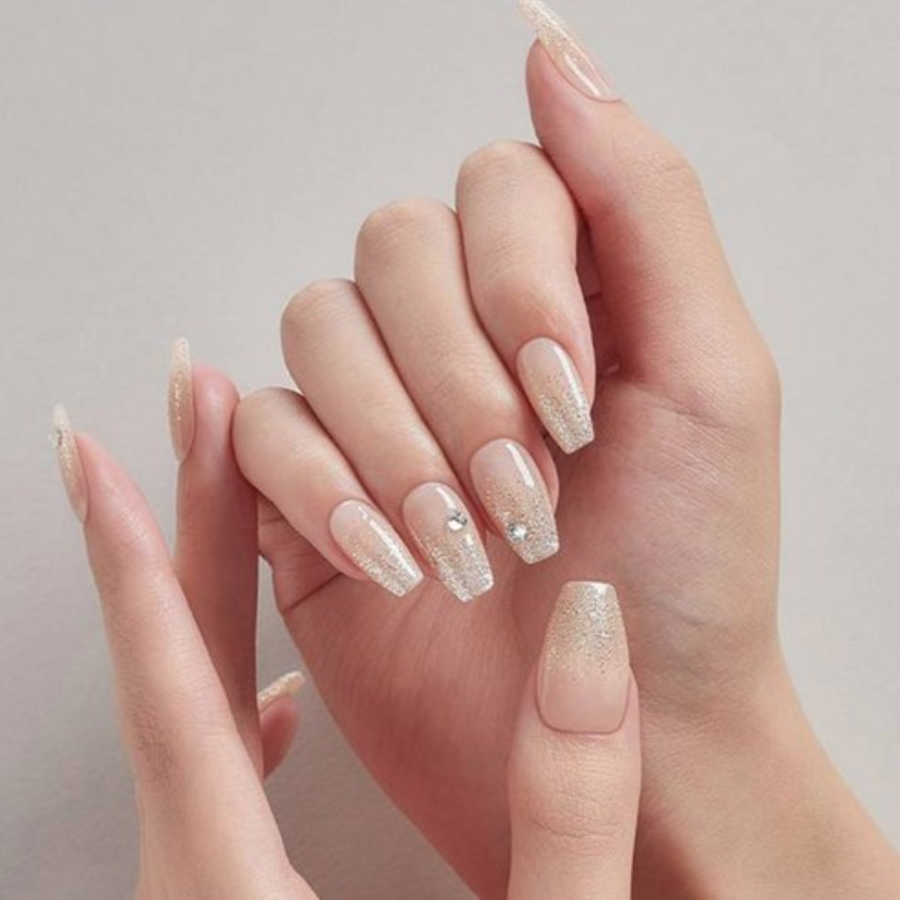 Набор типсов для ногтей Desing Diva Magic Press, кристально-шампанский, 1 набор