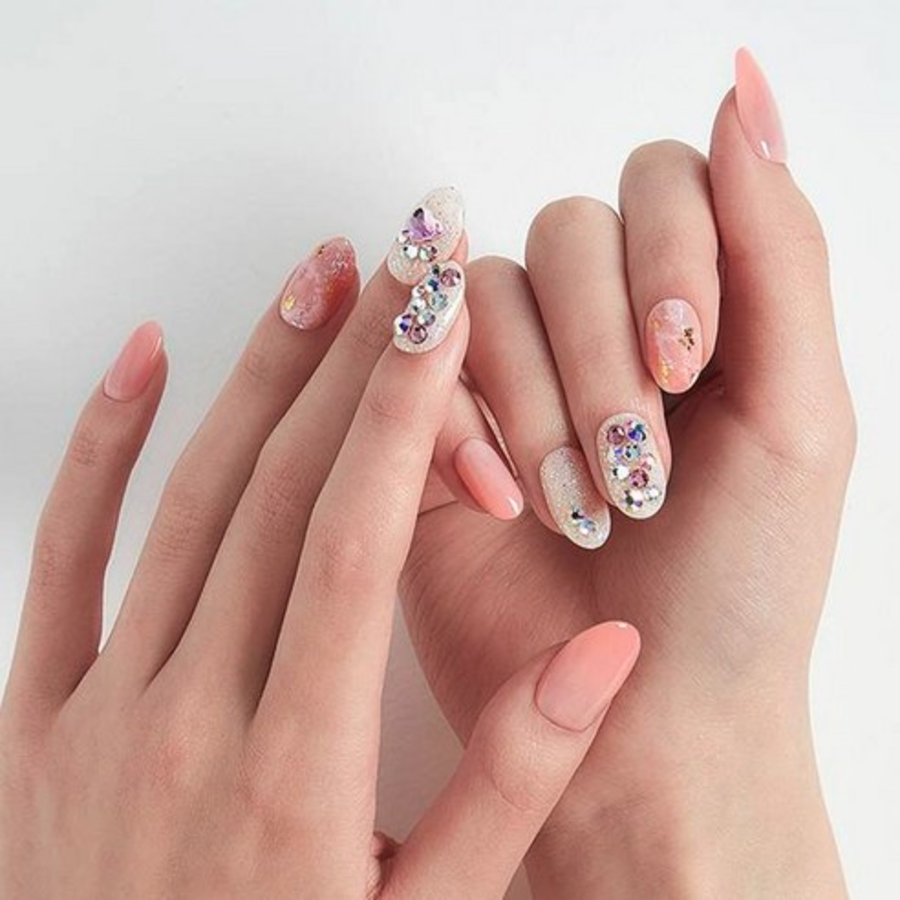 Набор типсов для ногтей Desing Diva Magic Press, розовый букет, 1 набор