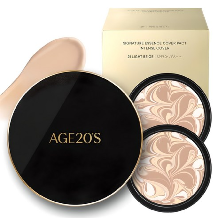 Age20's Signature Essence Cover Pact Intense Case 1 шт + сменный блок 14 г, набор из 2 шт, № 21, 1 набор (скидка-28%)