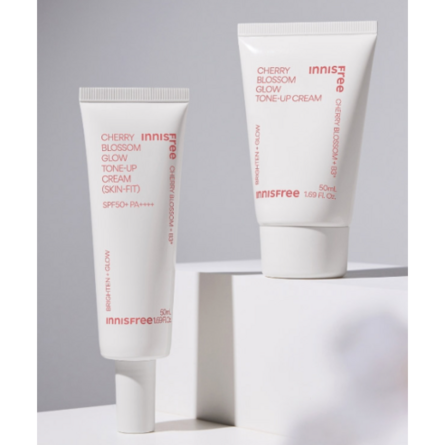 Innisfree New King Cherry Blossom Glow Skin Fit Тонизирующий крем Розовый SPF50+ PA++++, 50 мл