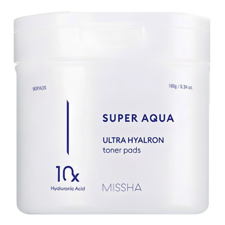 Missha Super Aqua Ultra Hyalron Toner Pad – увлажняющие тонер-пэды с гиалуроновой кислотой, 180 г, 90 шт., 1 упаковка.(скидка-52%)