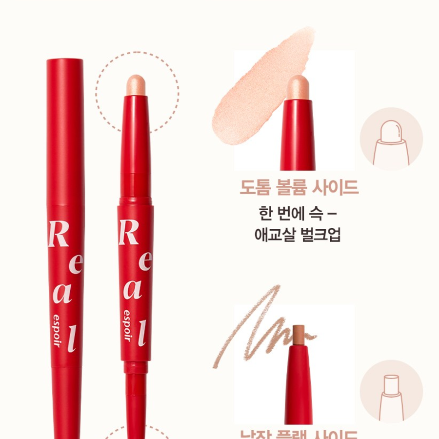 Espoir Real Eye Aegyo-Sal Stick #02 Peach Beam – двухсторонний стик для создания эффекта aegyo-sal, 6 г, 1 шт. (скидка-44%)